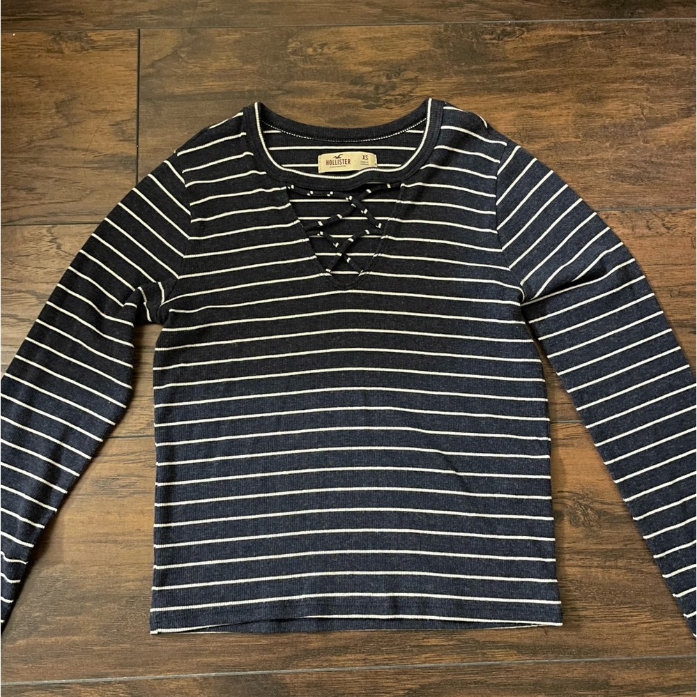 Hollister Dark Blue Criss Cross Top